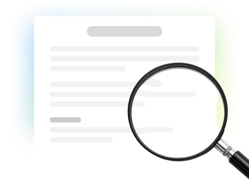 A case study document being examined under a magnifying glass